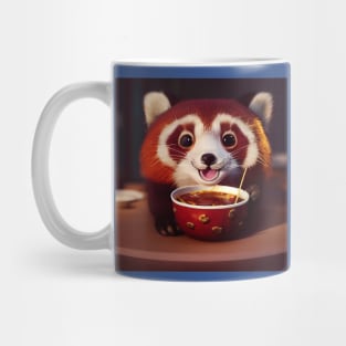 Kawaii Red Panda Eating Ramen Mug